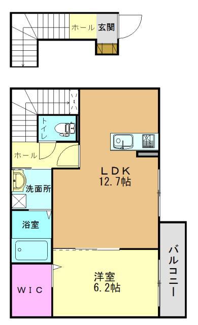 シャーメゾン 蔵(1LDK/2階)の間取り写真
