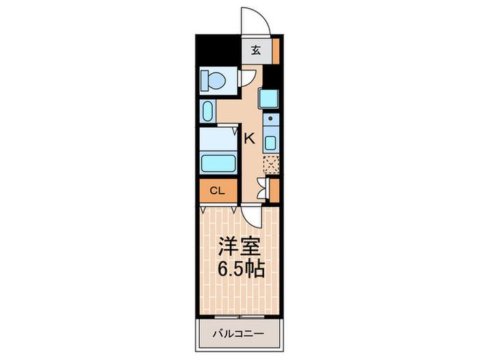 ANGE夙川(1K/3階)の間取り写真