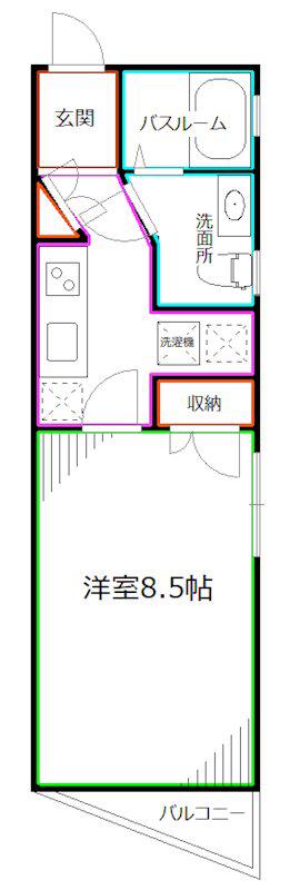 VERT COURT OGIKUBO イースト(1K/4階)の間取り写真