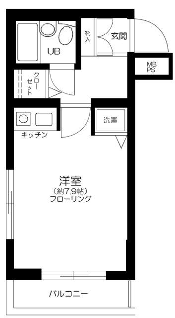 ライオンズマンション板橋区役所前第5(ワンルーム/2階)の間取り写真