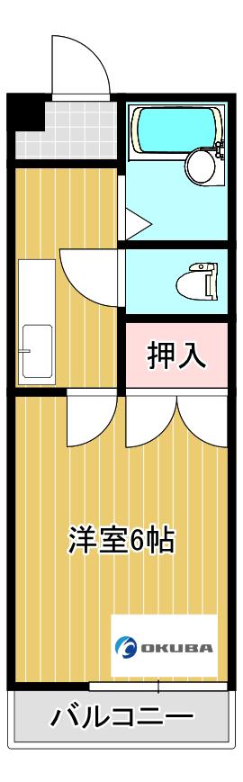コーポ太陽(1K/2階)の間取り写真