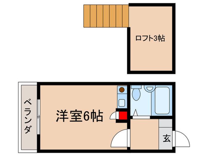 アペックスハイツ(ワンルーム/1階)の間取り写真