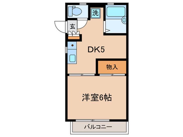 エクシード(1DK/1階)の間取り写真
