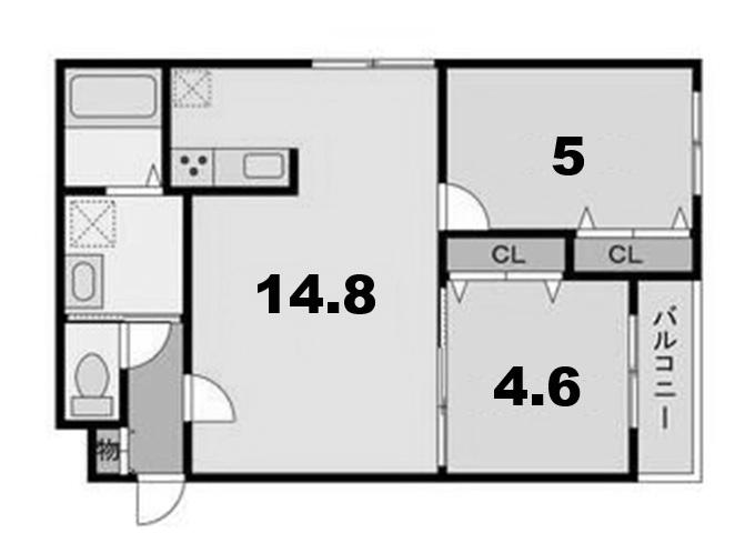 LIFE LINE 33(2LDK/2階)の間取り写真