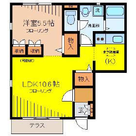 カーサ アリビオ(1LDK/1階)の間取り写真