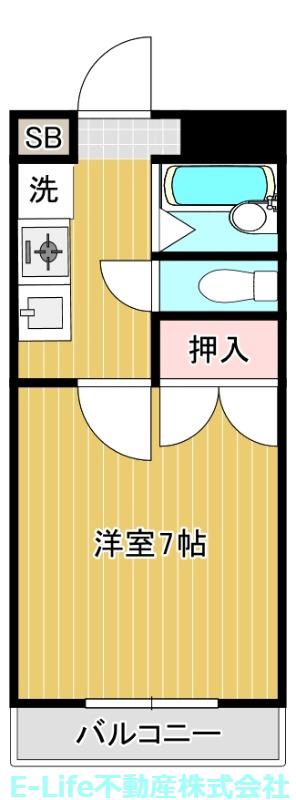 ラッキー館(1K/1階)の間取り写真