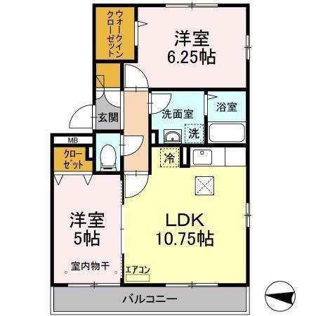 フォレストパーク(2LDK/1階)の間取り写真