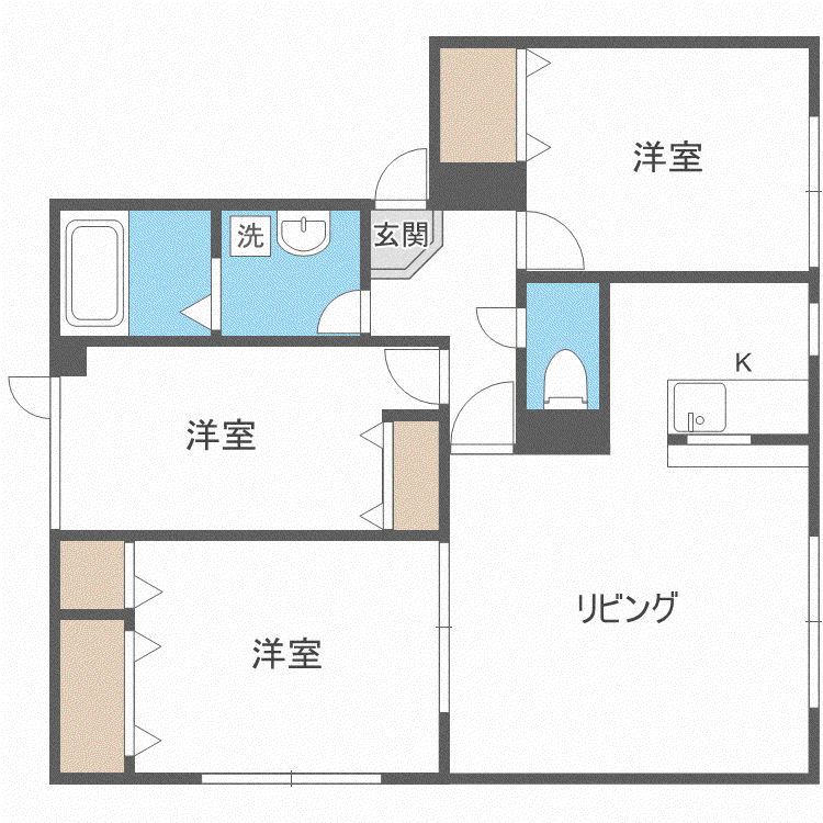 サンパティックメゾン栄C(3LDK/1階)の間取り写真