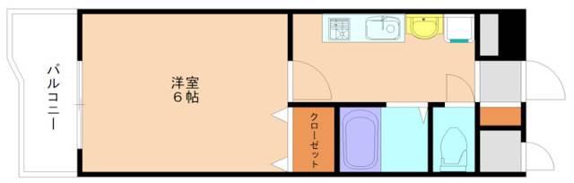 ジュネスシティ駅前(1K/4階)の間取り写真