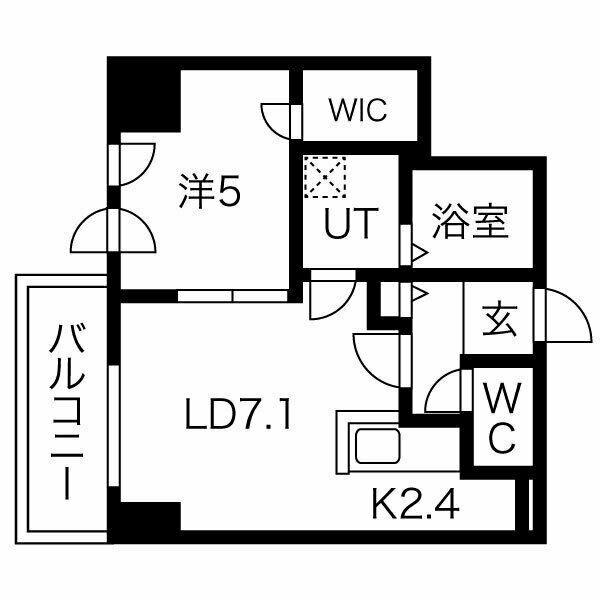 ブランシャール ALAIN中島公園(1LDK/2階)の間取り写真