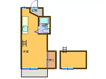 マウントクレパス(ワンルーム/2階)の間取り写真