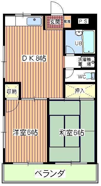 メゾンアキ(2DK/3階)の間取り写真