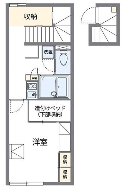 レオパレスジュネスⅢ(1K/2階)の間取り写真