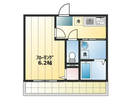 セルベコート(1K/1階)の間取り写真