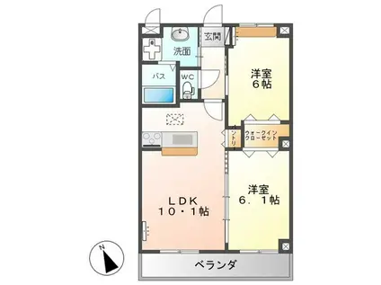 レジアスガーデン(2LDK/1階)の間取り写真