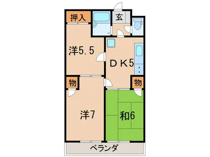ラミアカーサ仁井田R(3DK/3階)の間取り写真
