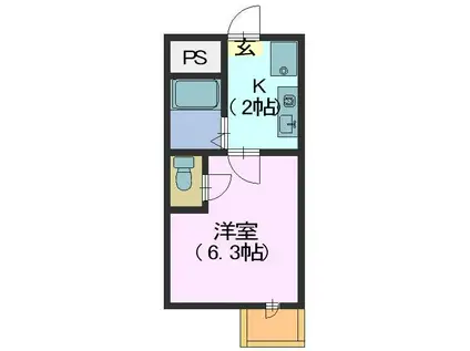 フィレンツェコート平針(1K/7階)の間取り写真