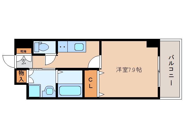 TKビル西大寺 ノース(1K/5階)の間取り写真