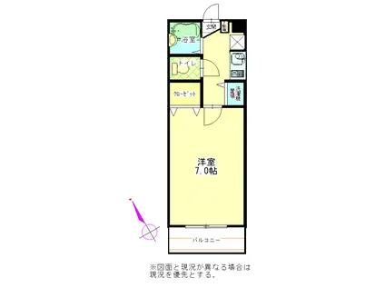 ベルクトハイツ(1K/2階)の間取り写真