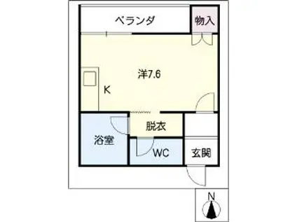 八事スチューデントビル(ワンルーム/5階)の間取り写真