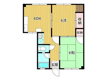 向野ビル(2DK/2階)の間取り写真