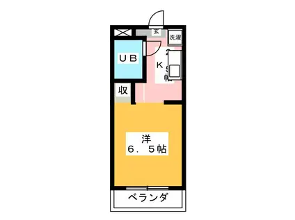 カースルシライシ(ワンルーム/3階)の間取り写真