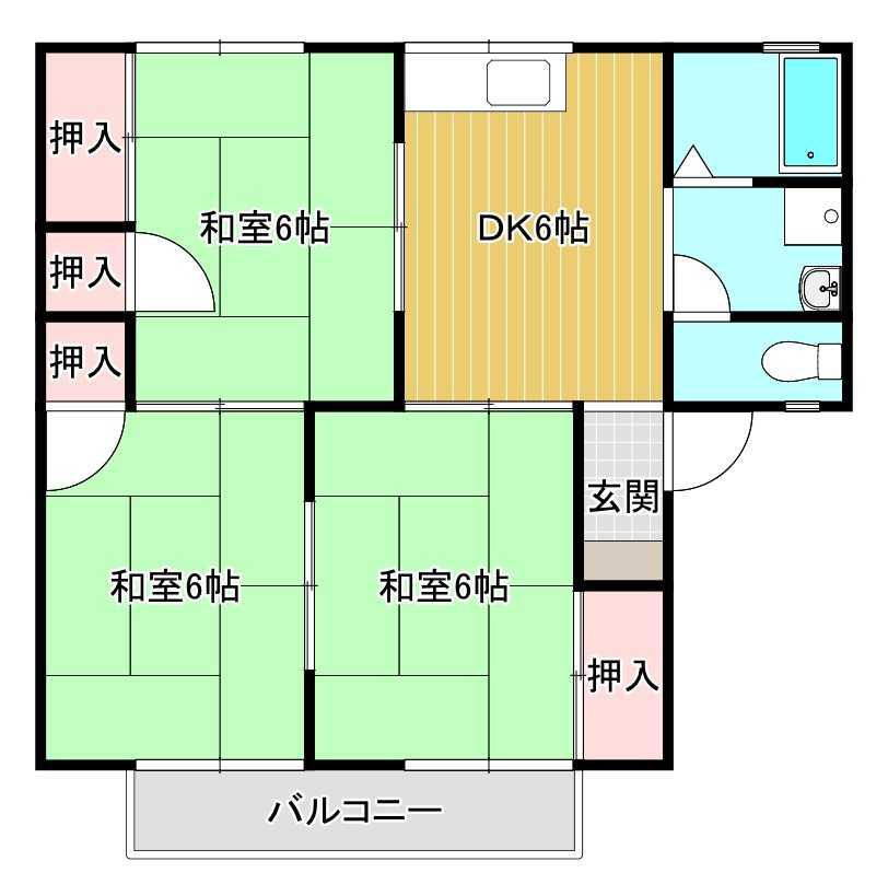ハイツラポール(3DK/2階)の間取り写真