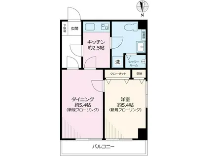 麹町ロイヤルマンション(1DK/9階)の間取り写真