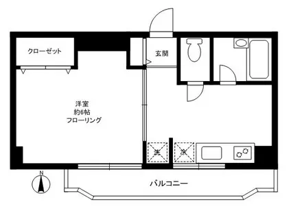 パークハイム駒沢(1K/7階)の間取り写真