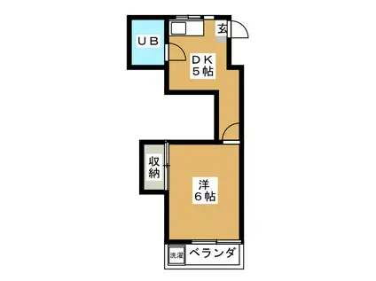 エアリー(1DK/2階)の間取り写真