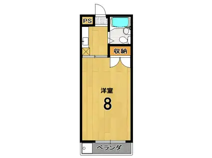 コーポ山名(1K/2階)の間取り写真