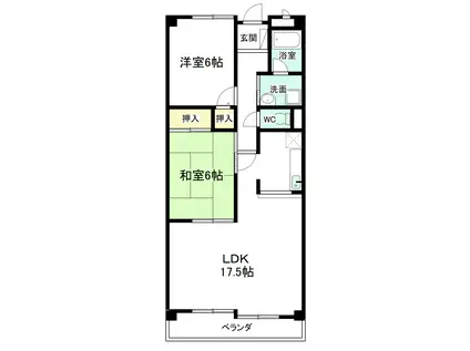 グランデージ(2LDK/1階)の間取り写真