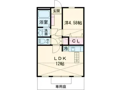 ハイツKIRIN A(1LDK/1階)の間取り写真