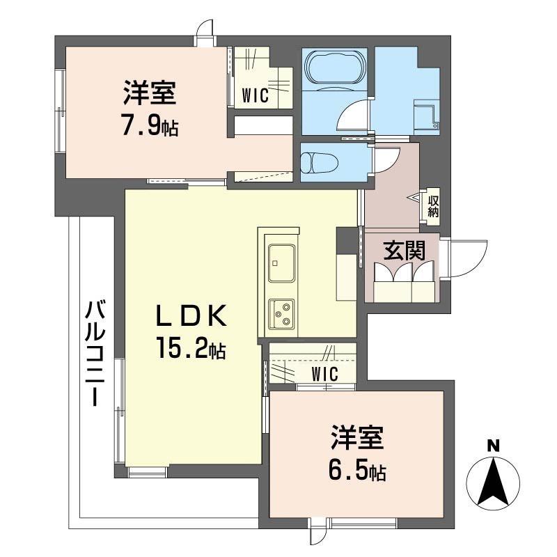 メゾンドヴェール(2LDK/1階)の間取り写真