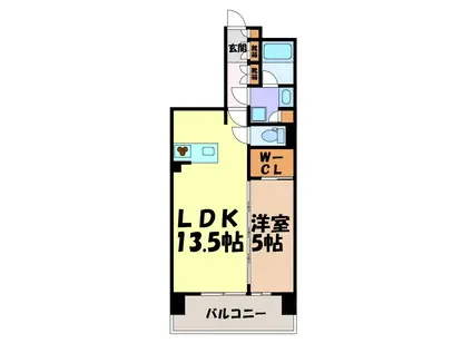 オーパスレジデンス名古屋ステーション(1LDK/13階)の間取り写真