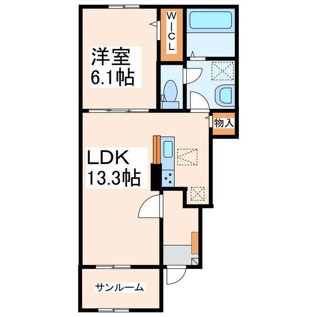 ウィンズII(1LDK/1階)の間取り写真