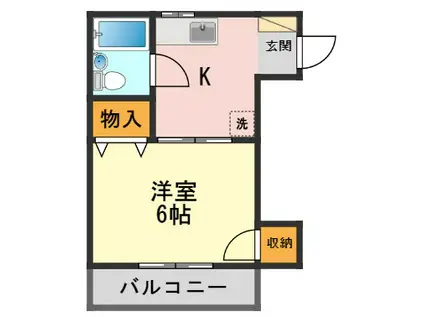 カーサ鎌倉(1K/1階)の間取り写真