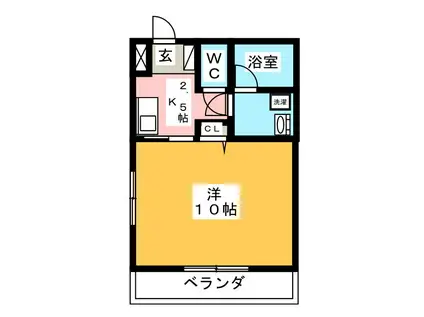 丸中マンション新居(1K/2階)の間取り写真