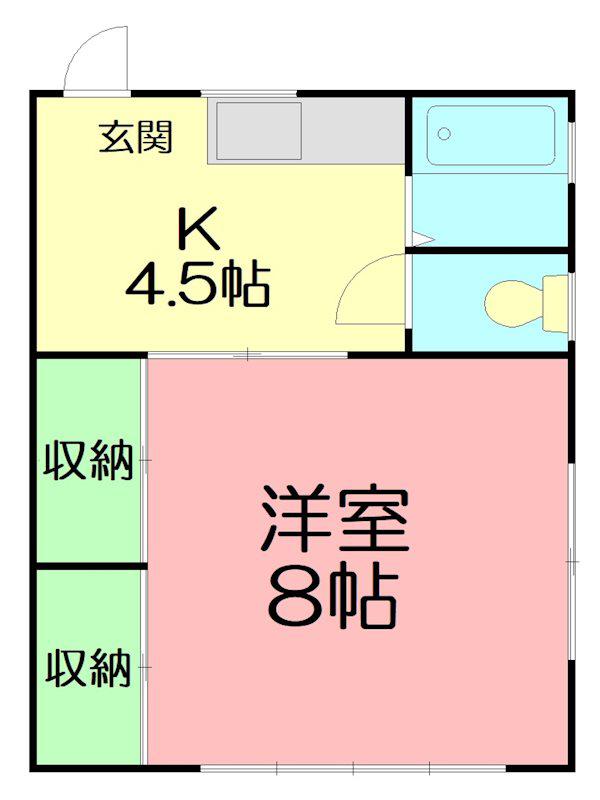 中ノ町荘 西棟(1K/2階)の間取り写真