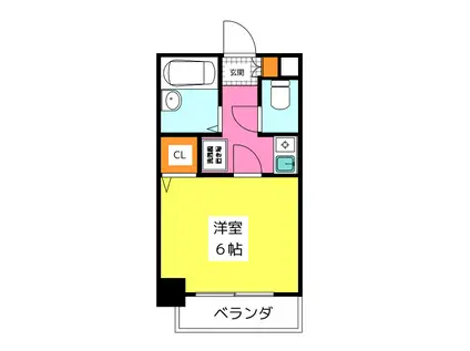コスモメゾン・アキヤマ(1K/6階)の間取り写真