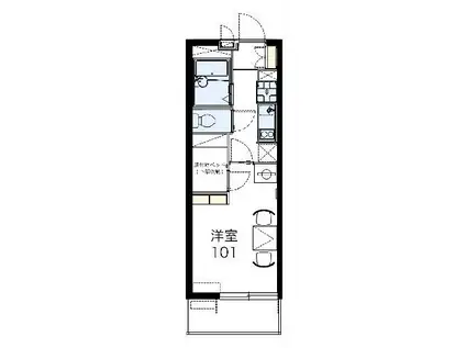 レオパレスタウン馬込沢(1K/1階)の間取り写真