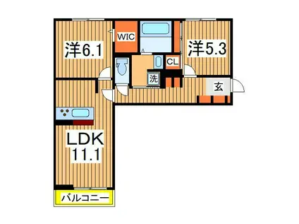 ベリーナ(2LDK/1階)の間取り写真