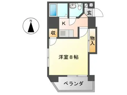 アメニティ岩戸(1K/4階)の間取り写真