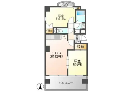 B・INSIDEII(2LDK/1階)の間取り写真