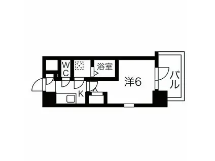 エスリードレジデンス梅田デュオ(1K/9階)の間取り写真