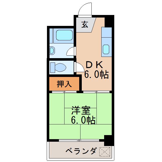 東海伸銅ビル(1DK/3階)の間取り写真