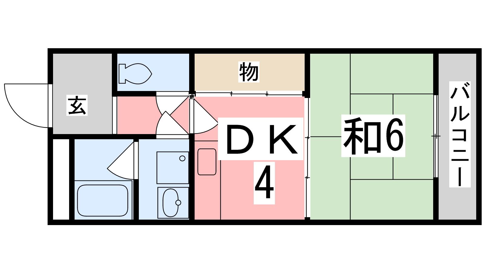 メゾン大半田(2DK/2階)の間取り写真