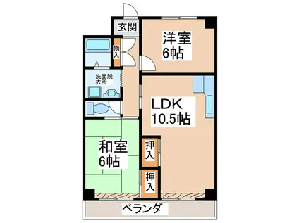 エクセルタウン(2LDK/2階)の間取り写真