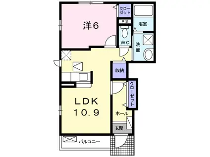 レクレド-ルA(1LDK/1階)の間取り写真