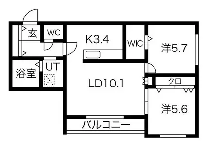 GRACE IMPACT (2LDK/4階)の間取り写真
